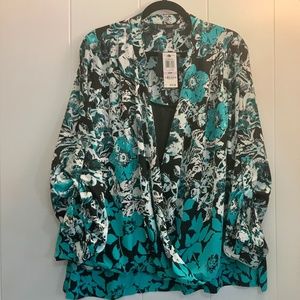 Alfani Woman Neo Botanical 3/4 Sleeve Blouse -Plus Size 22W